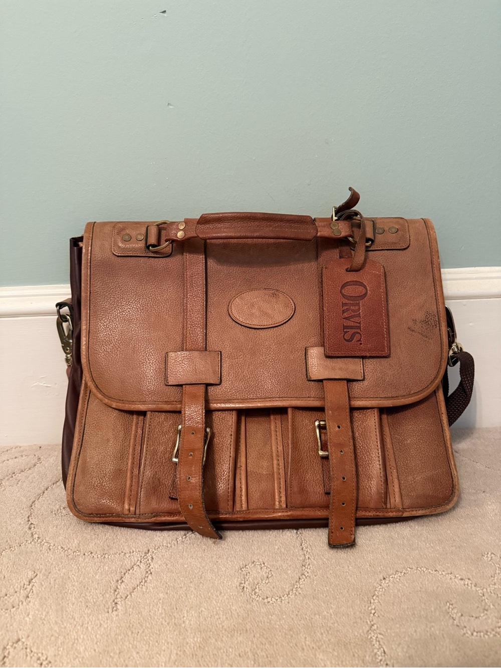 Vintage Orvis Bullhide Leather Expandable Briefcase – 3 Gusset